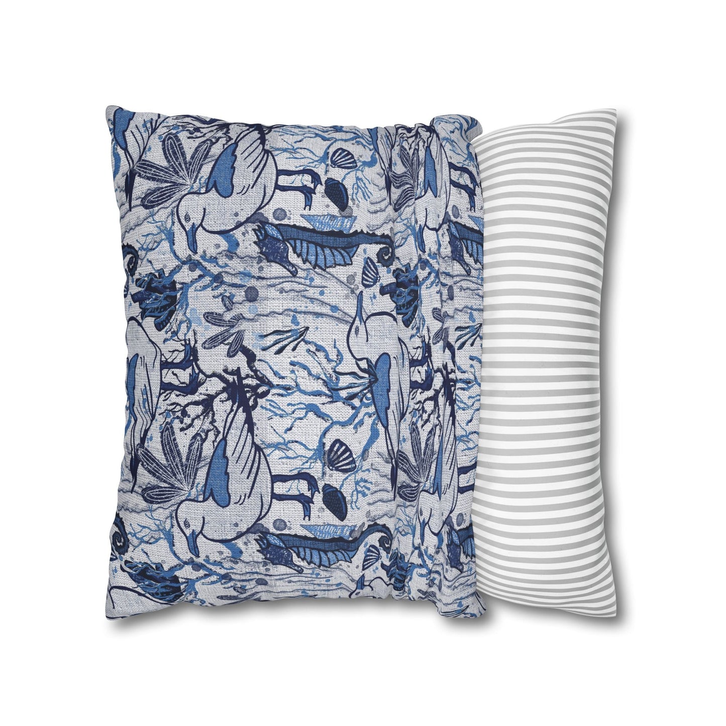 Sea Breeze design cushion cover with coastal aesthetic - hand drawn artwork - Solei Designs