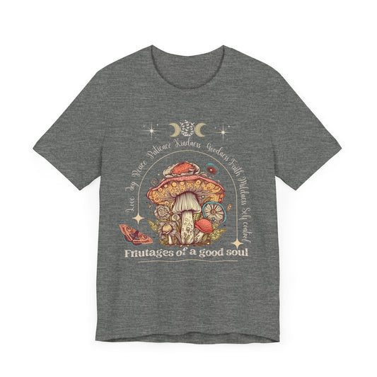 Soft Comfy Tee with Unique 'Fruitages of a Good Soul' Cottagecore Design - Solei Designs