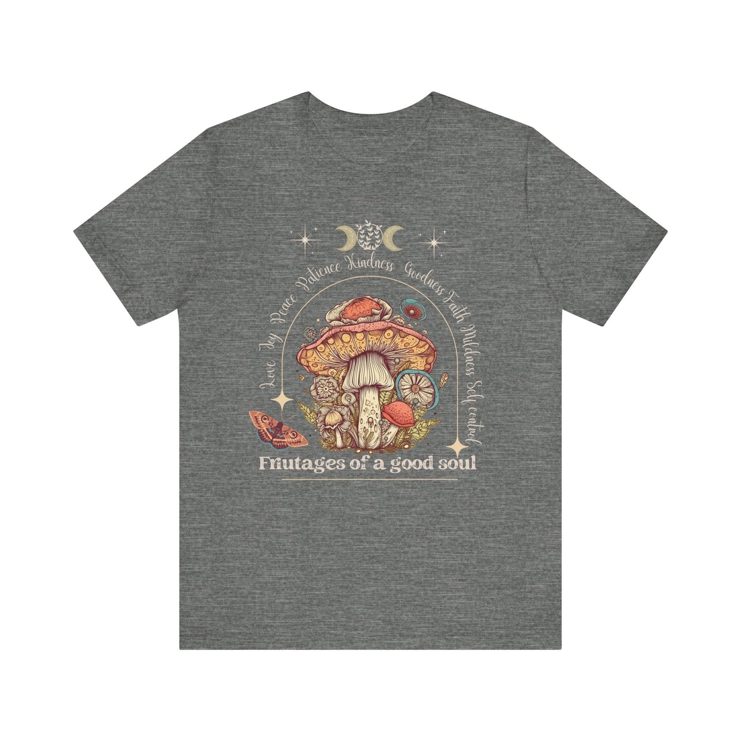 Soft Comfy Tee with Unique 'Fruitages of a Good Soul' Cottagecore Design - Solei Designs