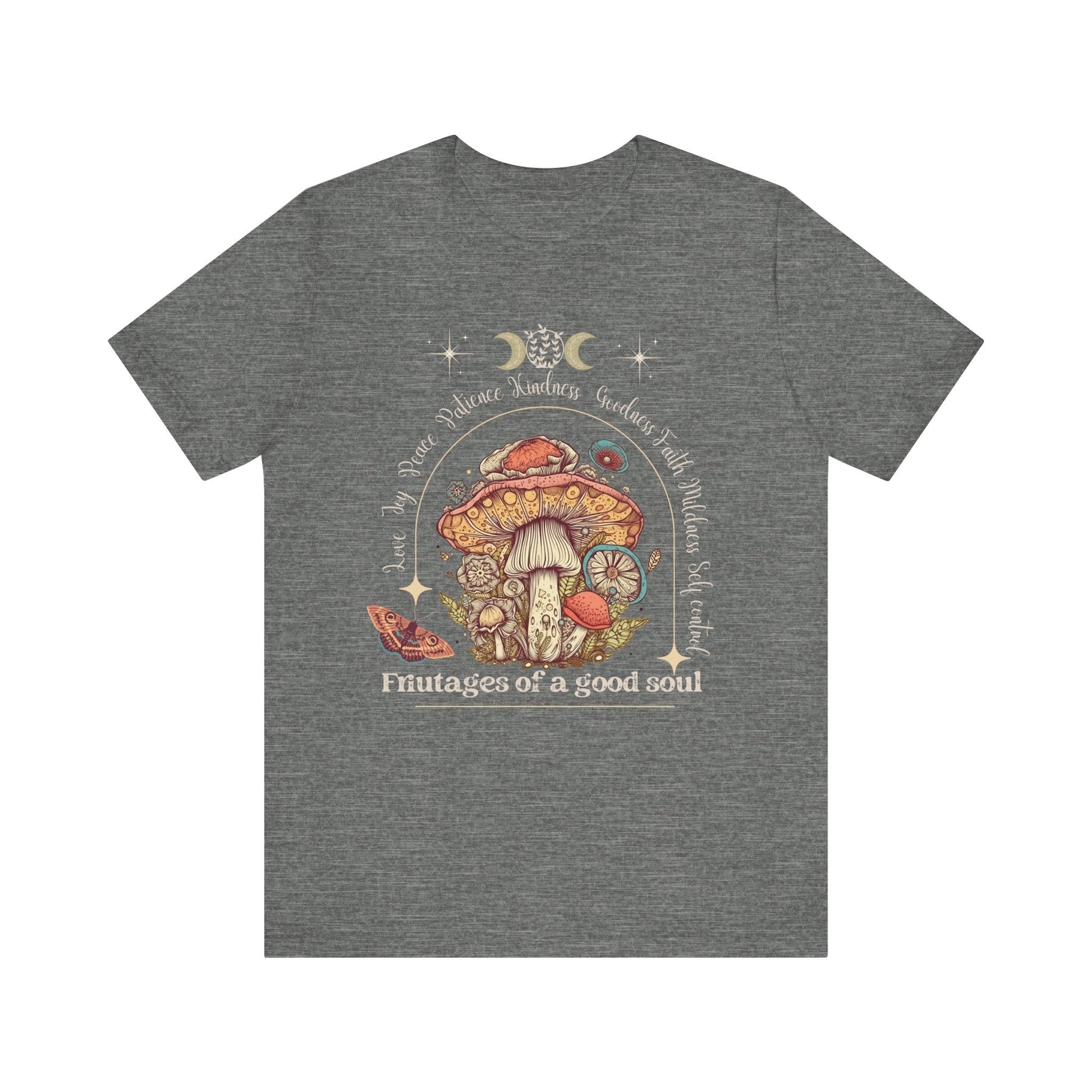 Soft Comfy Tee with Unique 'Fruitages of a Good Soul' Cottagecore Design - Solei Designs