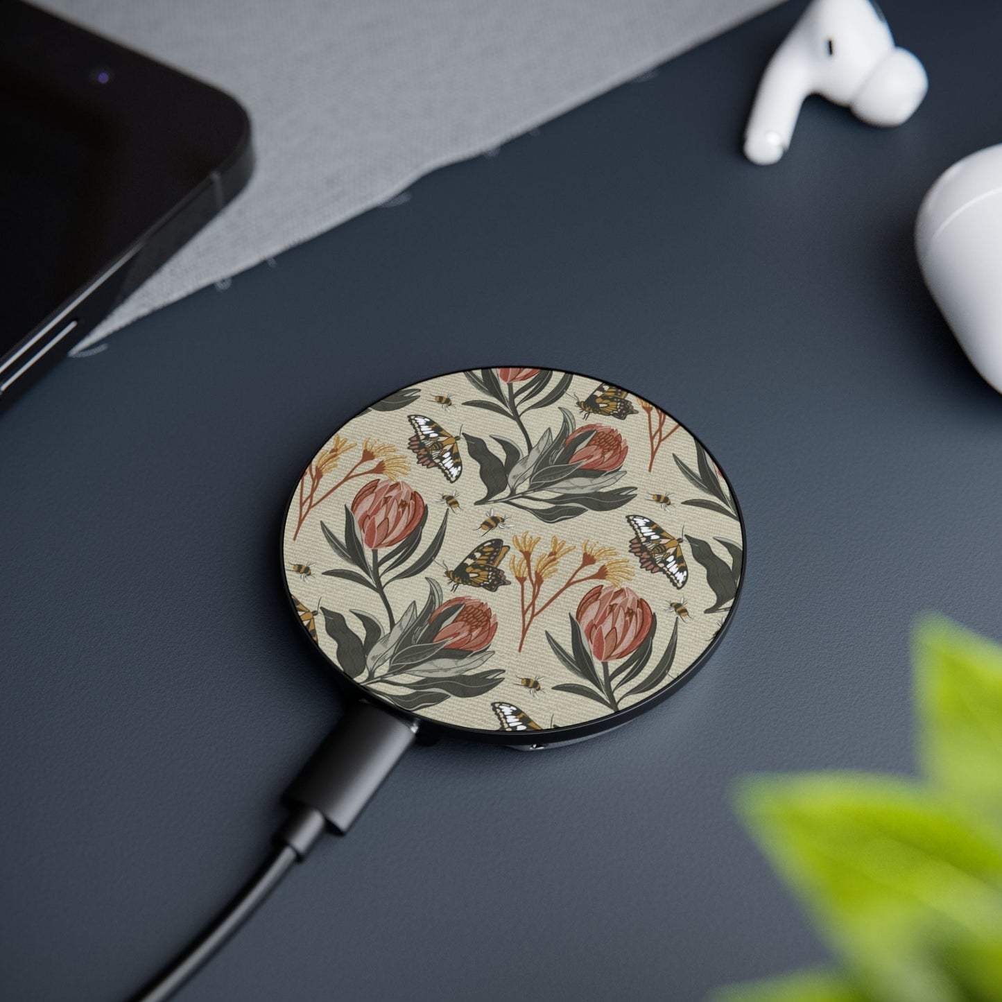 Soul of Spring Hand Drawn Design - Magnetic Induction Charger - Solei Designs