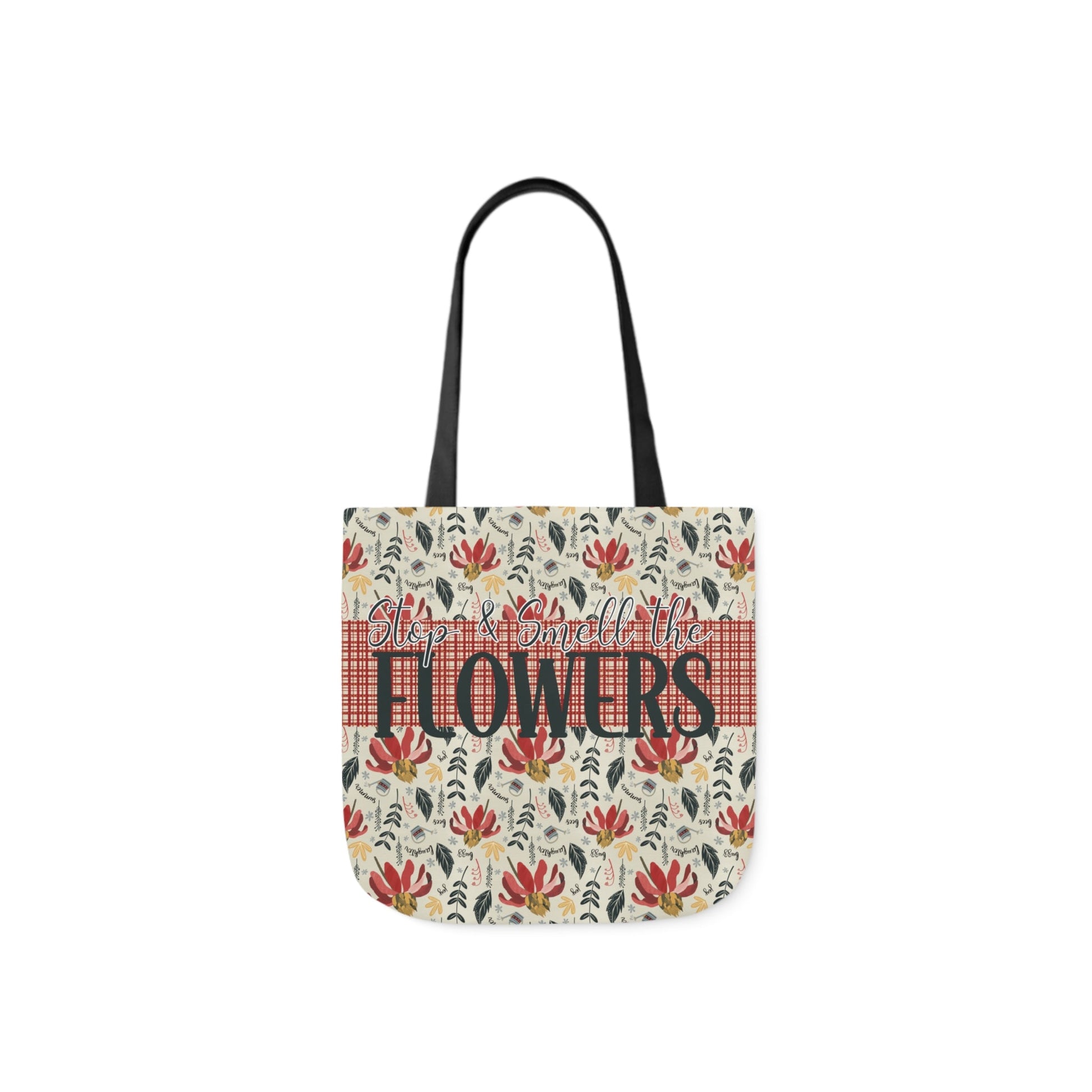 Stop and Smell the Flowers - Canvas Tote Bag with hand drawn artwork - Solei Designs