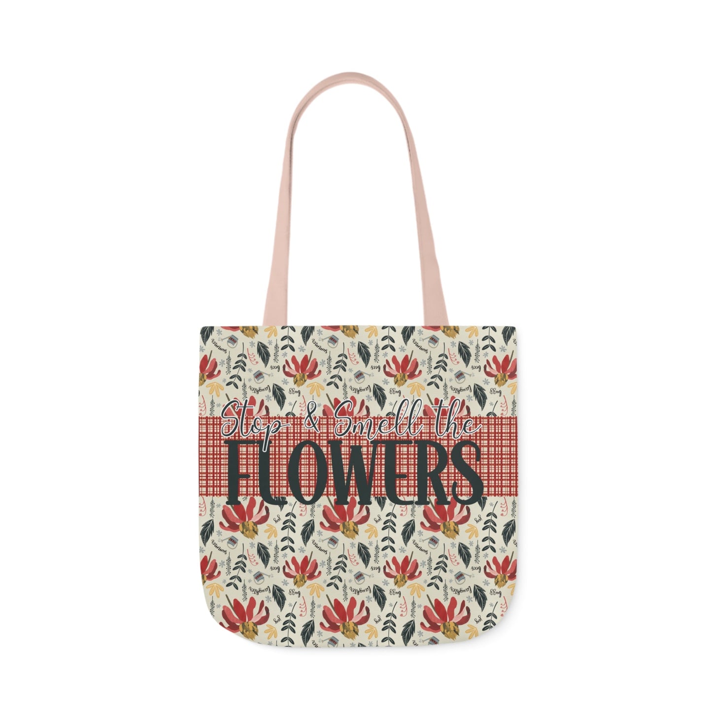 Stop and Smell the Flowers - Canvas Tote Bag with hand drawn artwork - Solei Designs