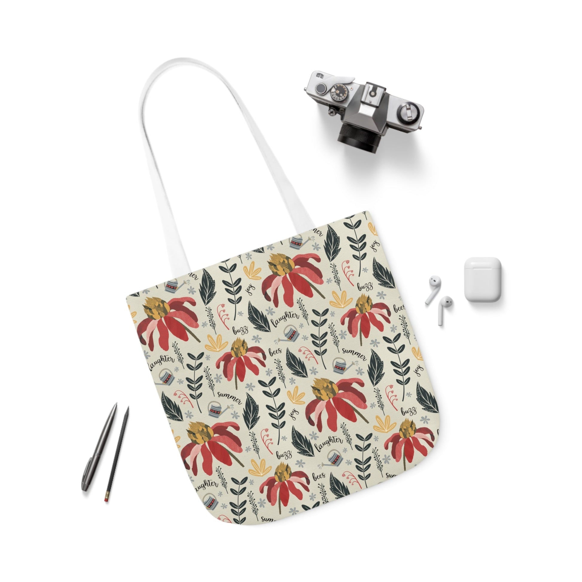 Summer Daze - Canvas Tote Bag with hand drawn artwork - Solei Designs