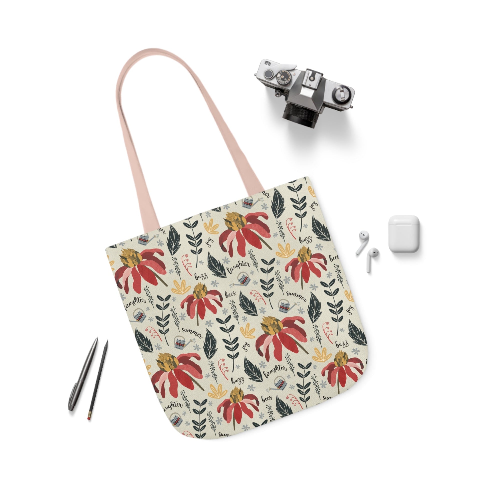 Summer Daze - Canvas Tote Bag with hand drawn artwork - Solei Designs