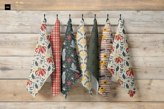 Summer Daze Collection - SET OF SEVEN (7) - 100% Cotton Kitchen Tea Towel Set (Copy) - Solei Designs