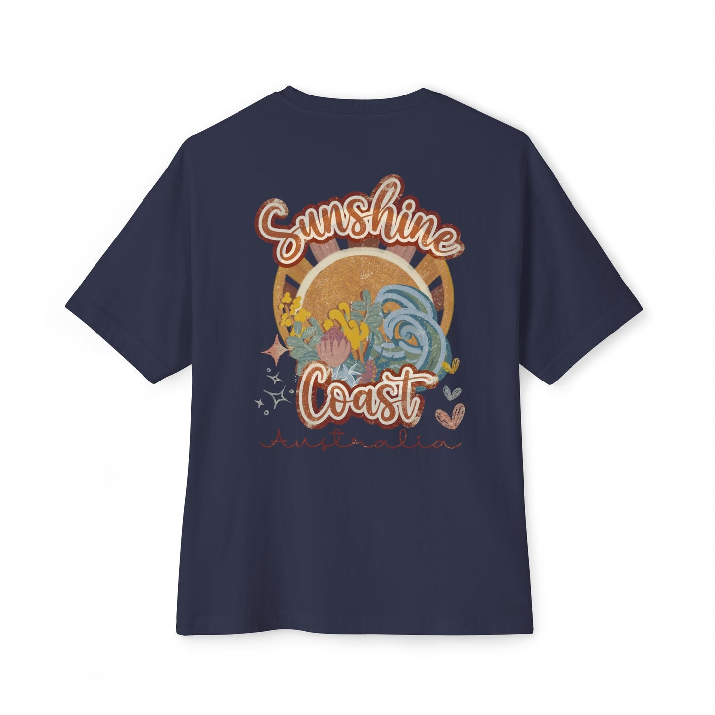 Sunny Coast Vintage Unisex Oversized Boxy Tee - Relaxed Fit Graphic Tee for Beach Lovers - Solei Designs