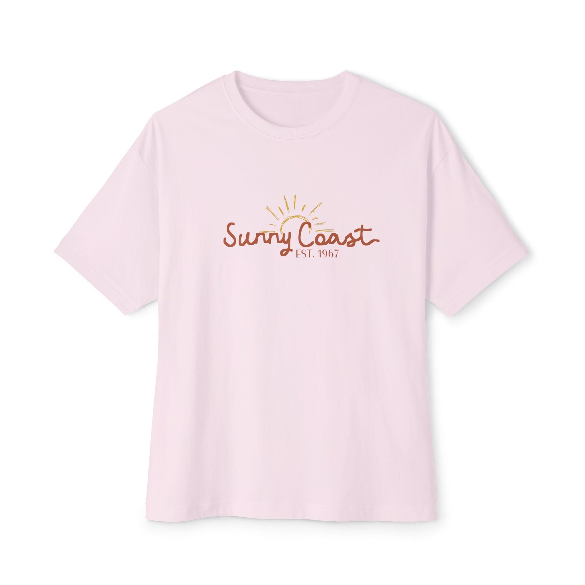 Sunny Coast Vintage Unisex Oversized Boxy Tee - Relaxed Fit Graphic Tee for Beach Lovers - Solei Designs