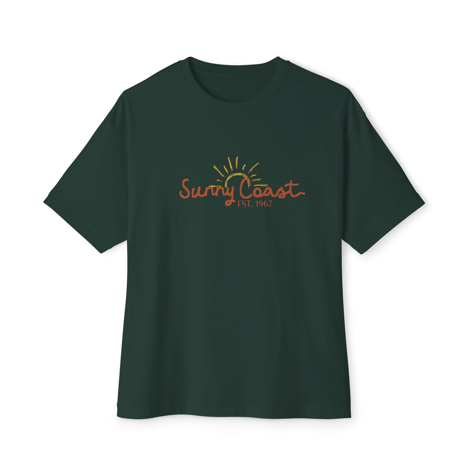 Sunny Coast Vintage Unisex Oversized Boxy Tee - Relaxed Fit Graphic Tee for Beach Lovers - Solei Designs