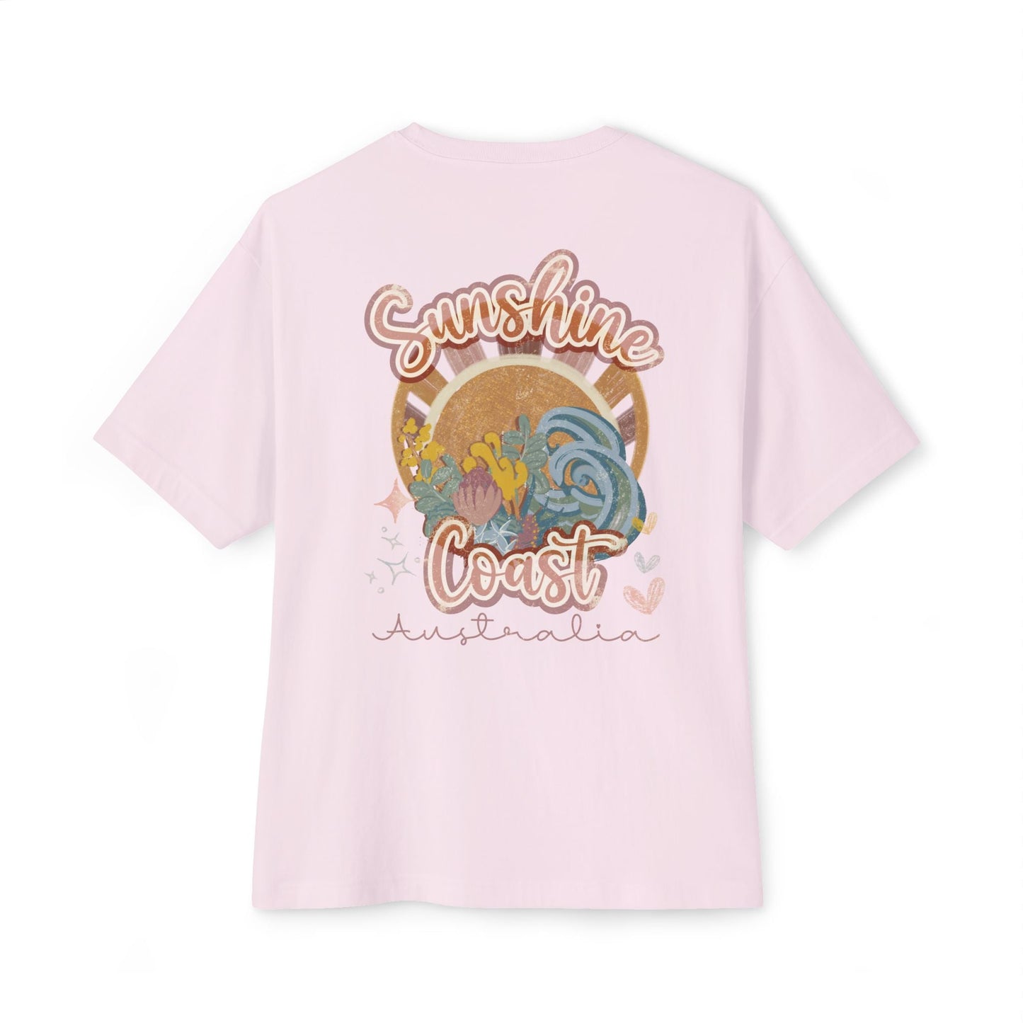 Sunny Coast Vintage Unisex Oversized Boxy Tee - Relaxed Fit Graphic Tee for Beach Lovers - Solei Designs