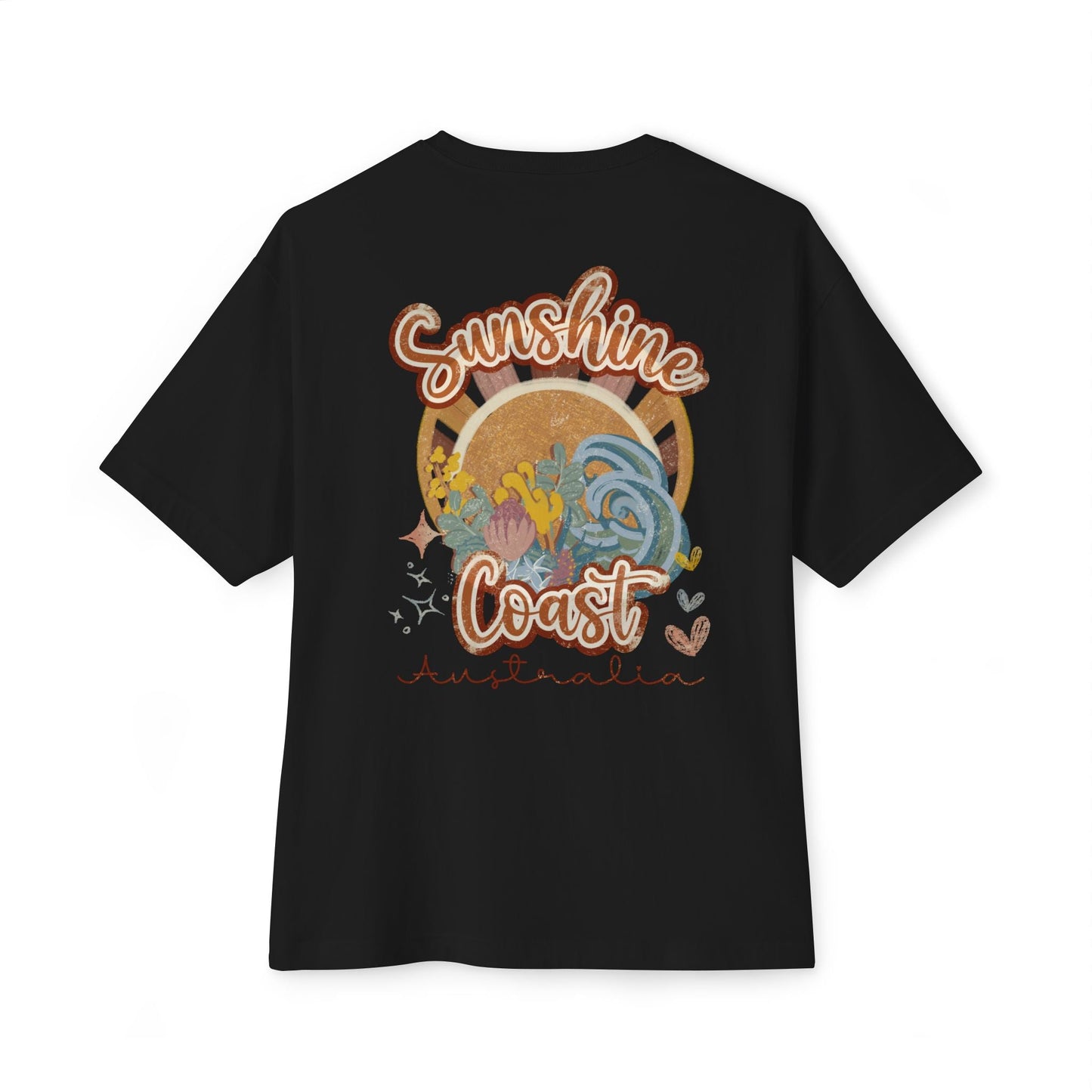 Sunny Coast Vintage Unisex Oversized Boxy Tee - Relaxed Fit Graphic Tee for Beach Lovers - Solei Designs