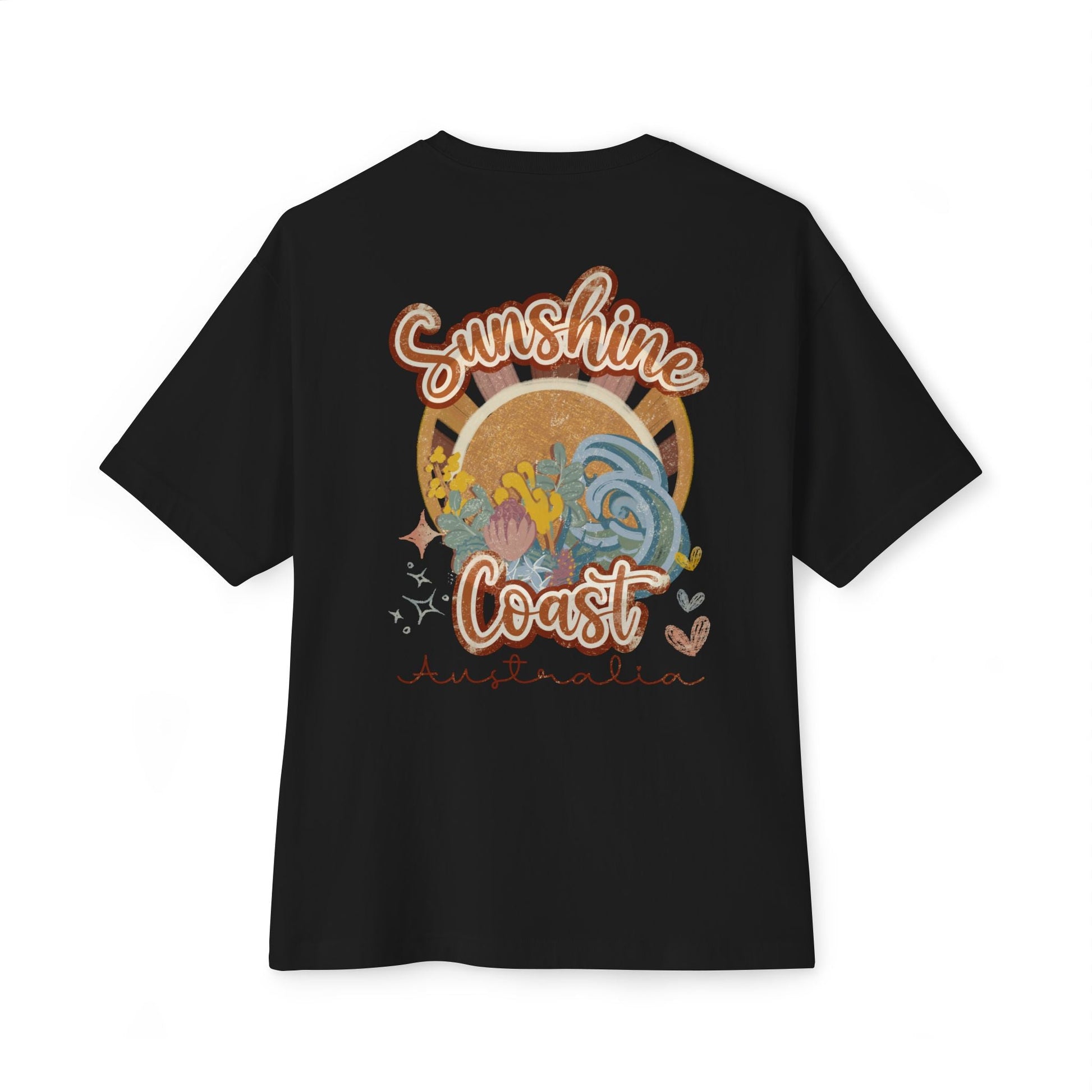 Sunny Coast Vintage Unisex Oversized Boxy Tee - Relaxed Fit Graphic Tee for Beach Lovers - Solei Designs