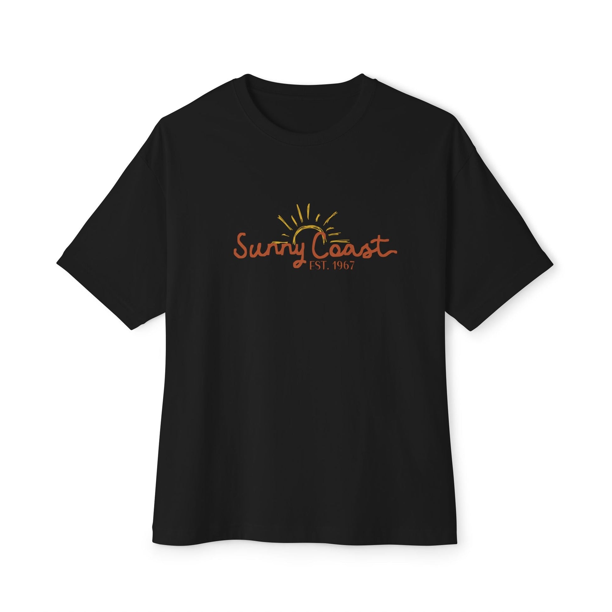 Sunny Coast Vintage Unisex Oversized Boxy Tee - Relaxed Fit Graphic Tee for Beach Lovers - Solei Designs