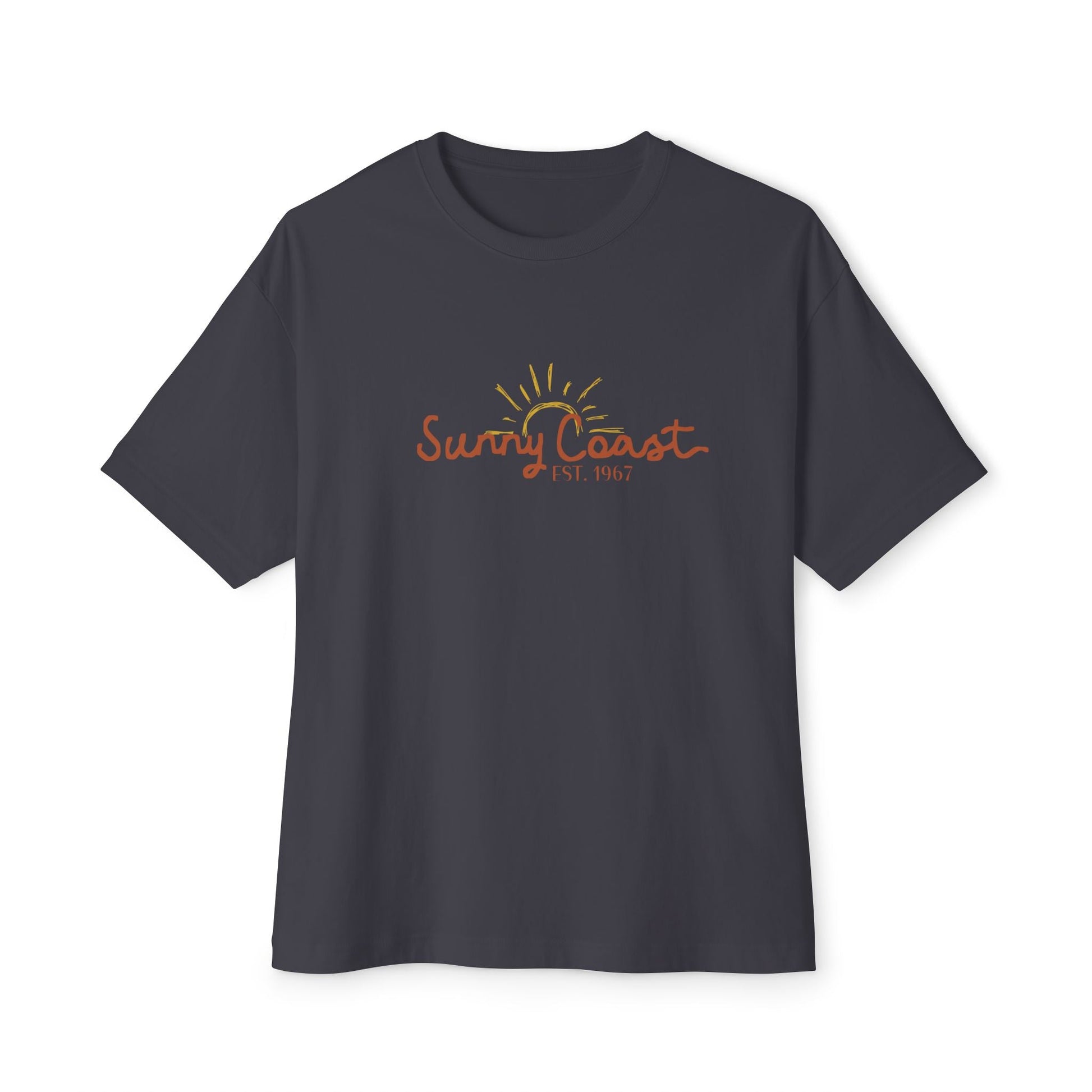 Sunny Coast Vintage Unisex Oversized Boxy Tee - Relaxed Fit Graphic Tee for Beach Lovers - Solei Designs