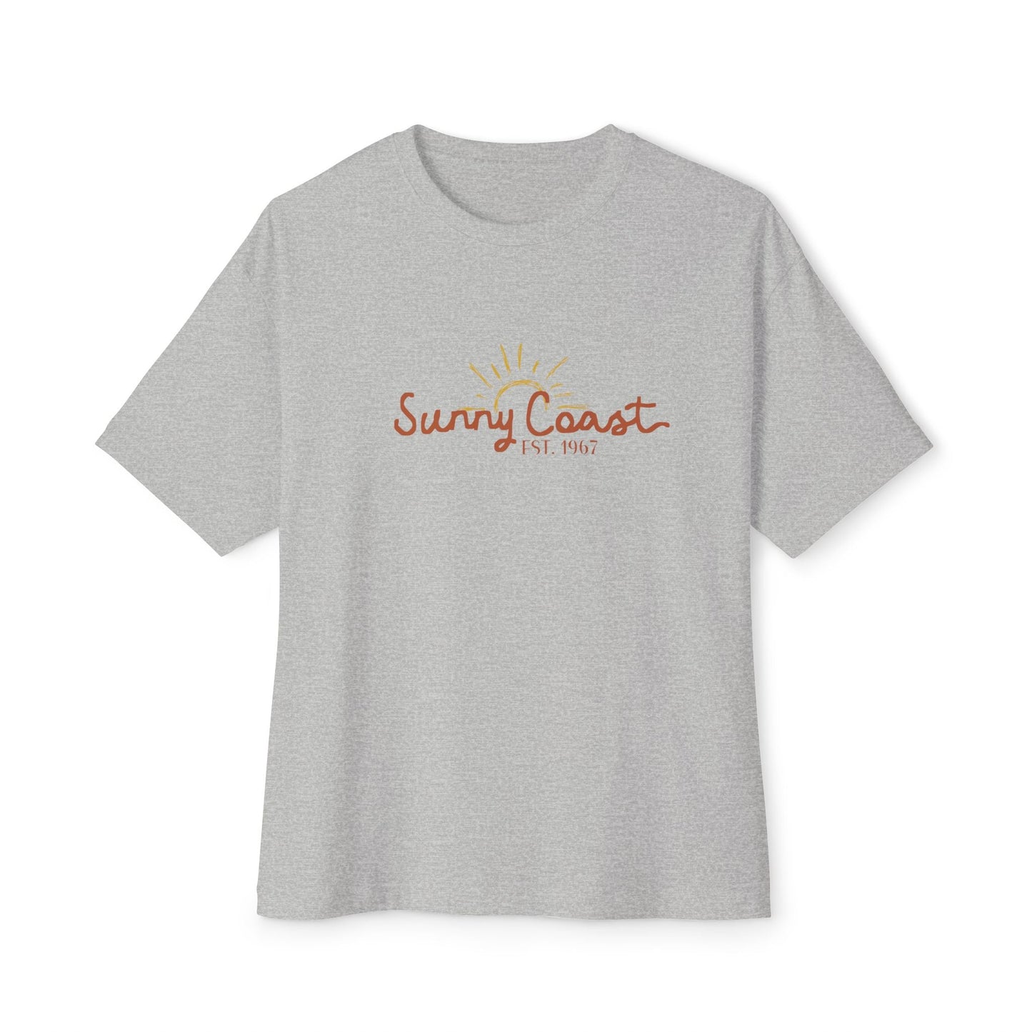 Sunny Coast Vintage Unisex Oversized Boxy Tee - Relaxed Fit Graphic Tee for Beach Lovers - Solei Designs