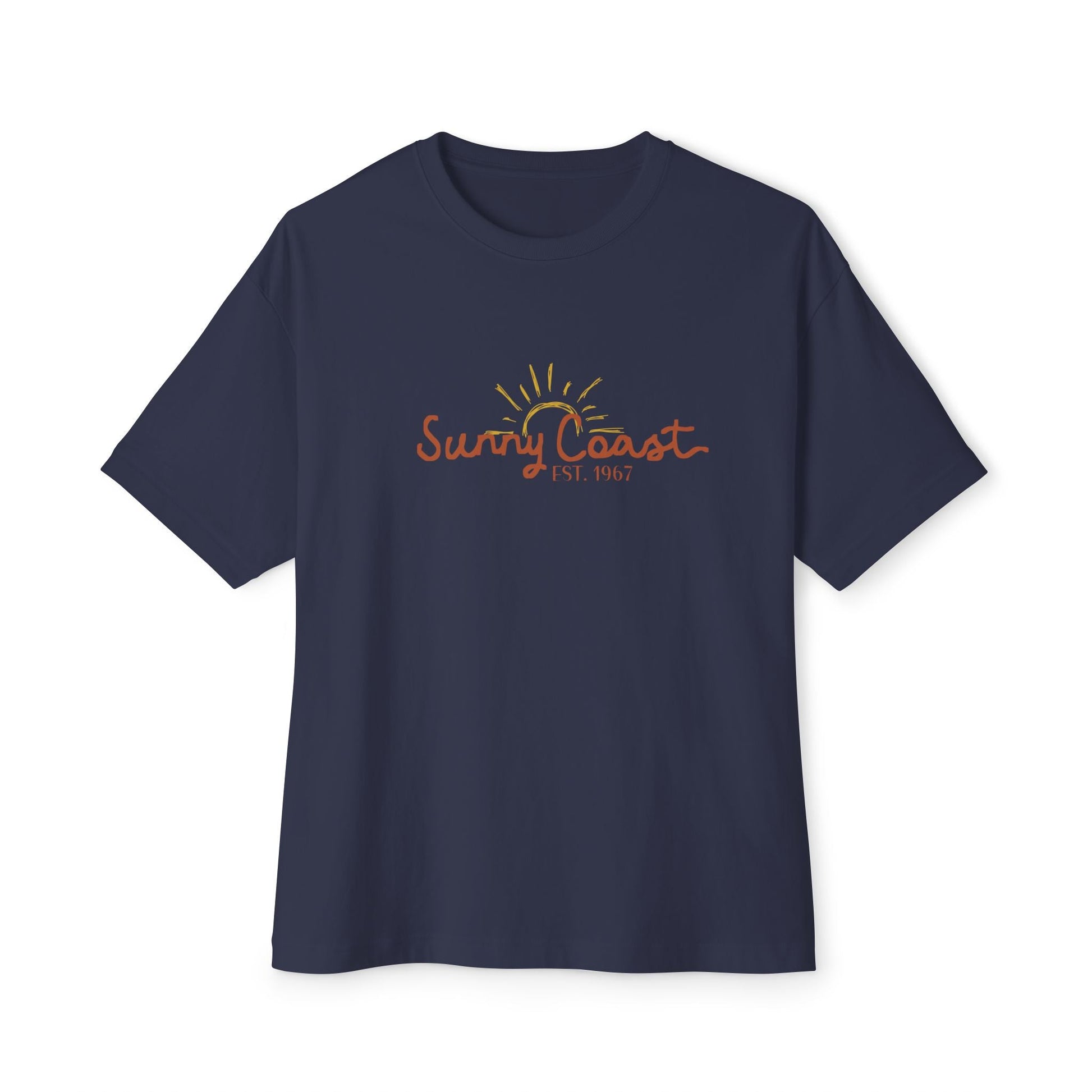 Sunny Coast Vintage Unisex Oversized Boxy Tee - Relaxed Fit Graphic Tee for Beach Lovers - Solei Designs