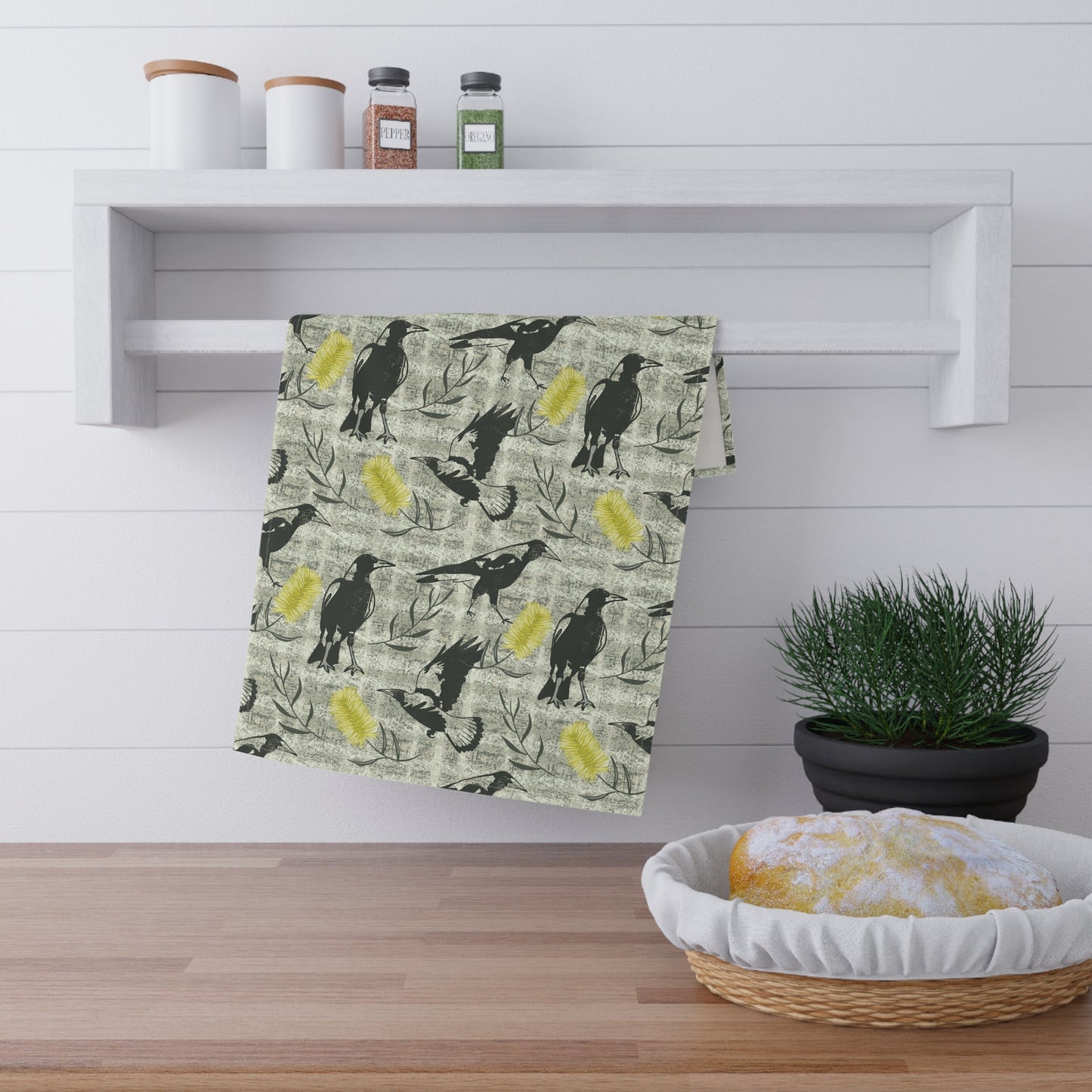 Wattle Dreaming design - Kitchen Tea Towel Design - Solei Designs