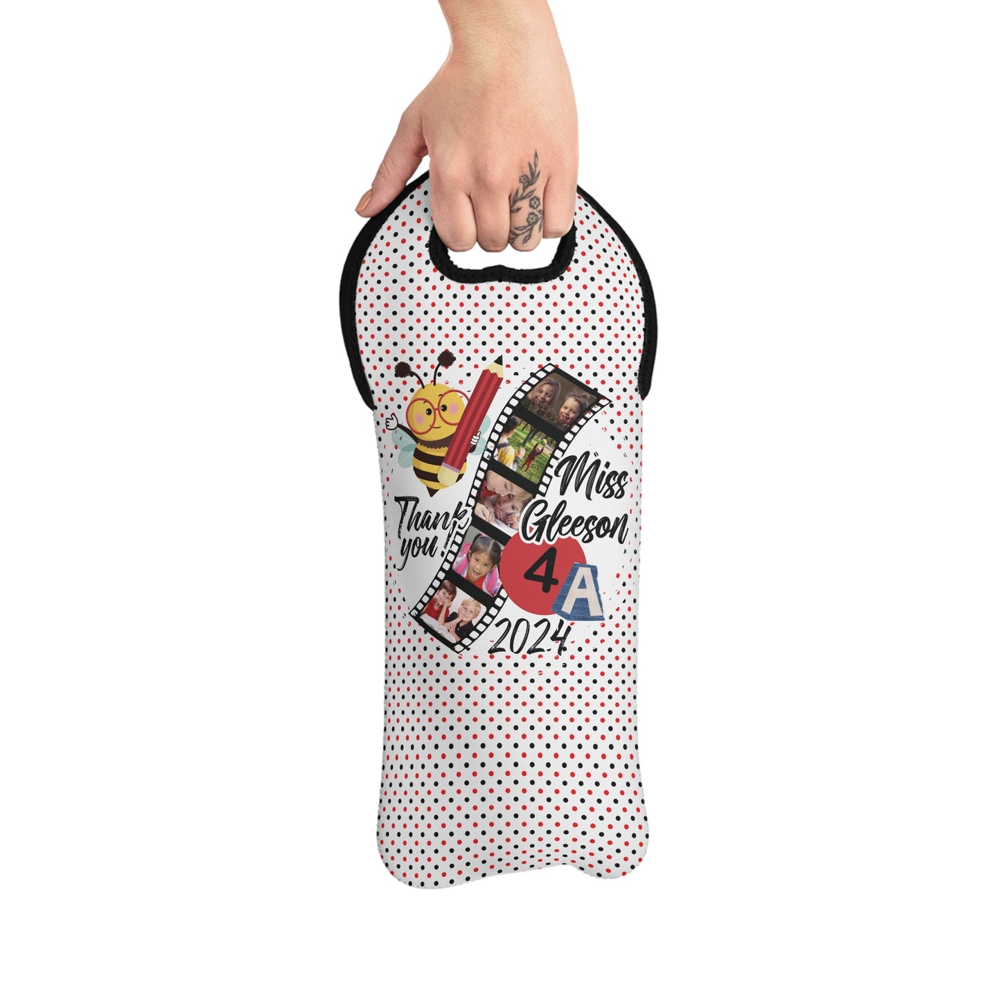 Wine or Water Bottle Tote Bag - Custom teacher gift ideas - Solei Designs