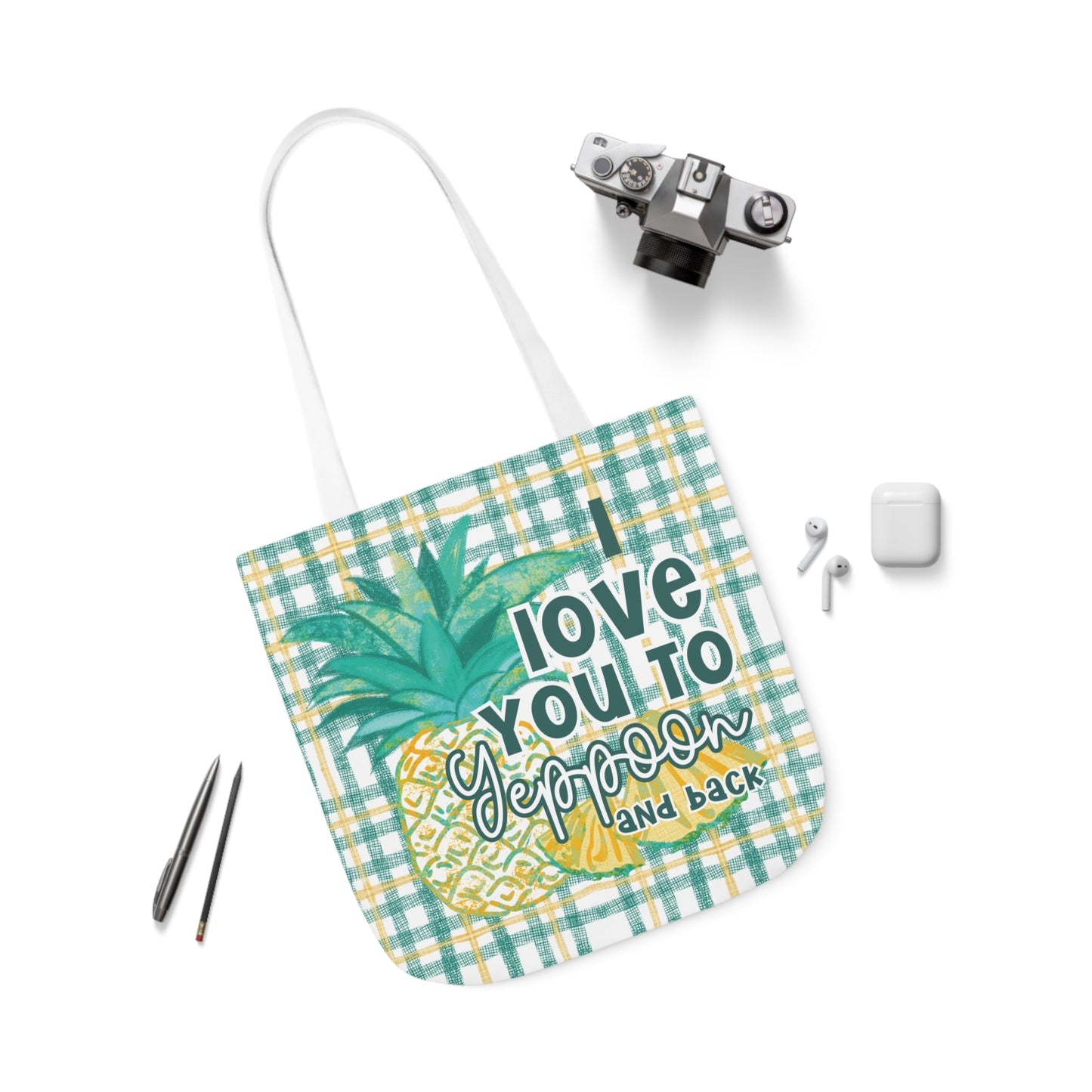 Yeppoon and back - souvenir custom designed Tote Bag - Hand drawn artwork & custom text available - Solei Designs