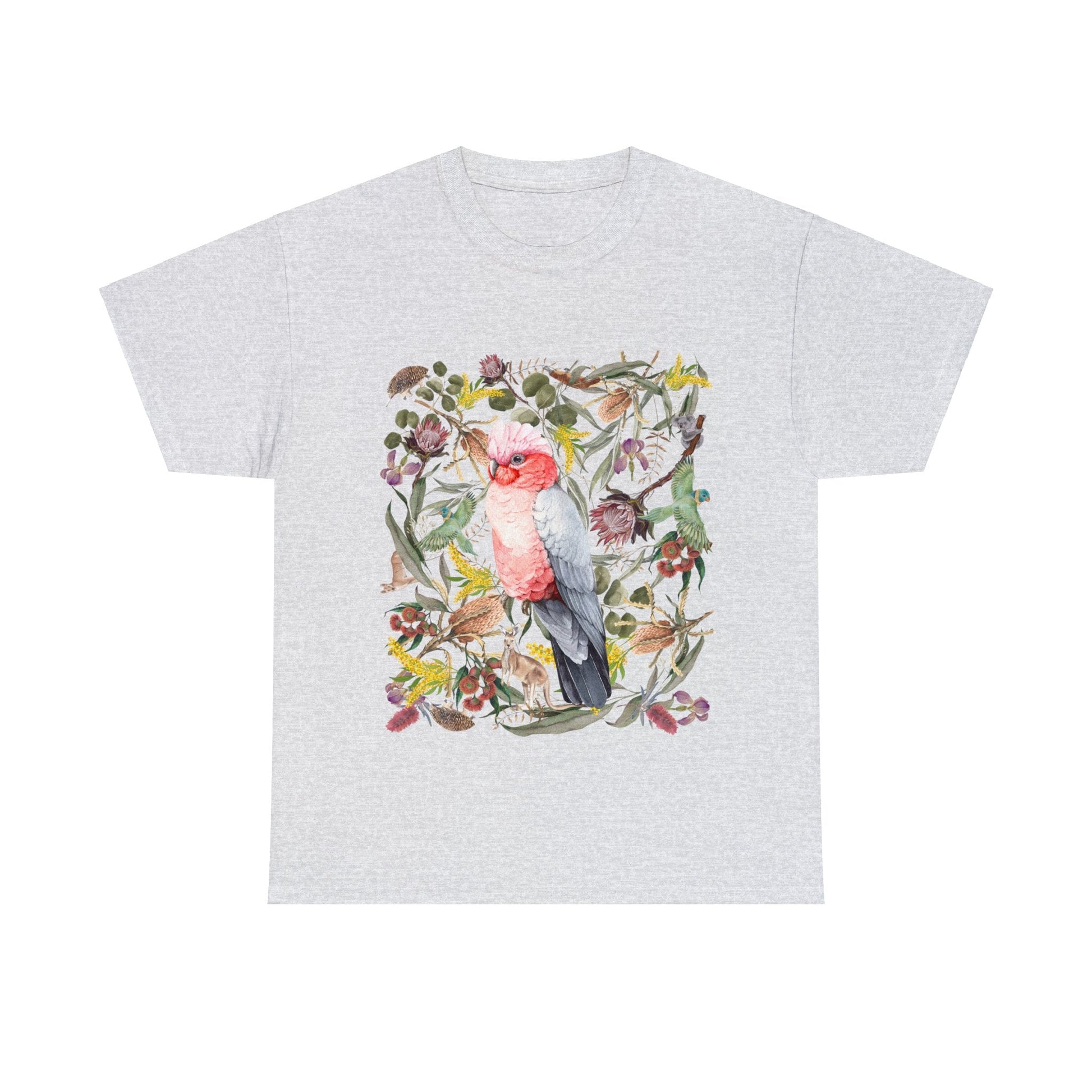 Australian pink Galah, Made In Australia, t shirt, gift idea, birds, nature, boho, cottage core, for mum, mothers day, native, wildlife - Solei Designs