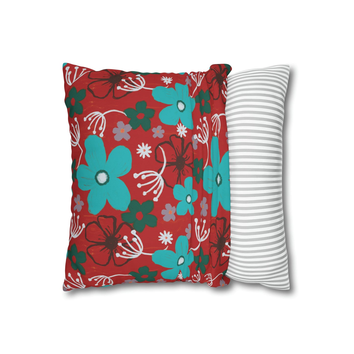 Cheerful floral series large painterly style bold floral print cushion cover - Solei Designs