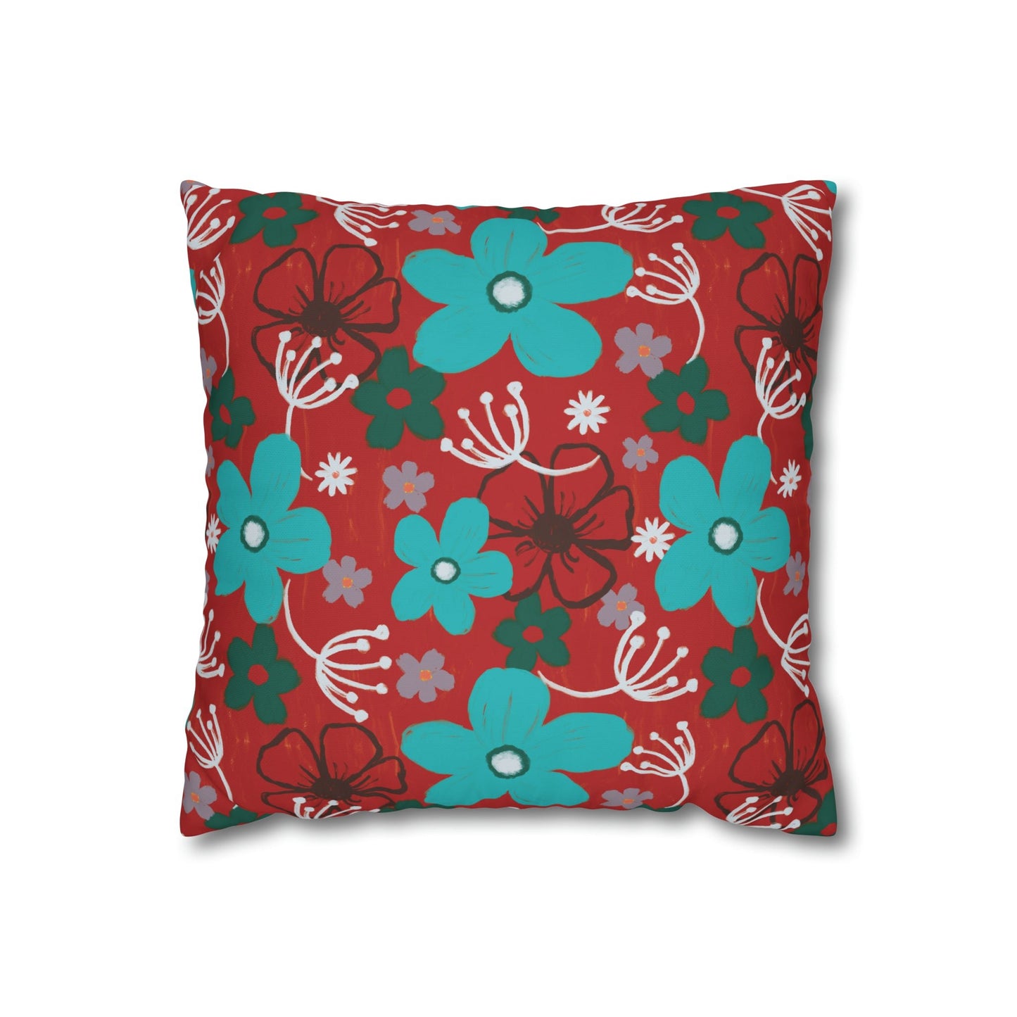 Cheerful floral series large painterly style bold floral print cushion cover - Solei Designs