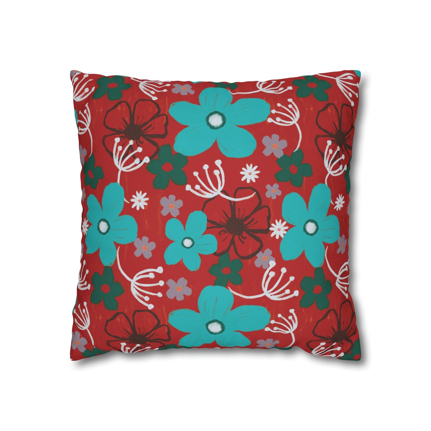 Cheerful floral series large painterly style bold floral print cushion cover - Solei Designs