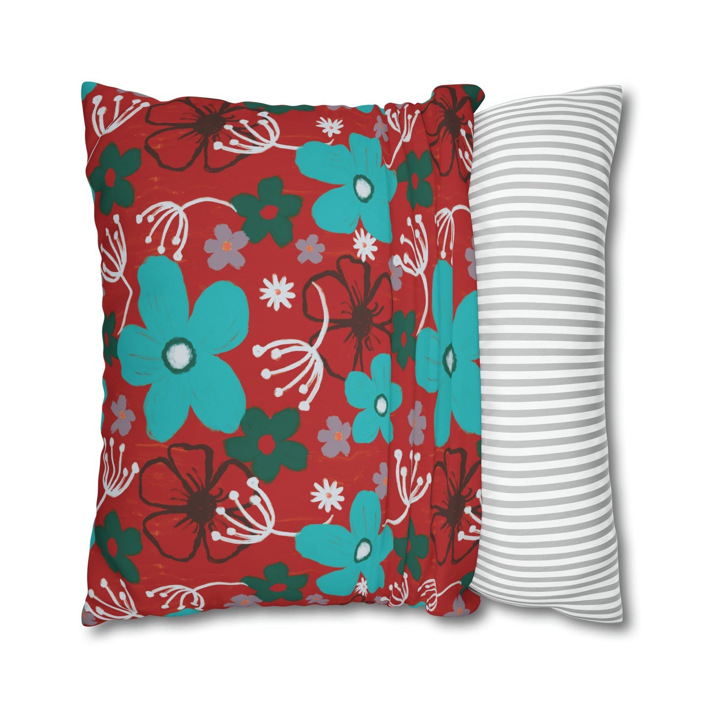 Cheerful floral series large painterly style bold floral print cushion cover - Solei Designs