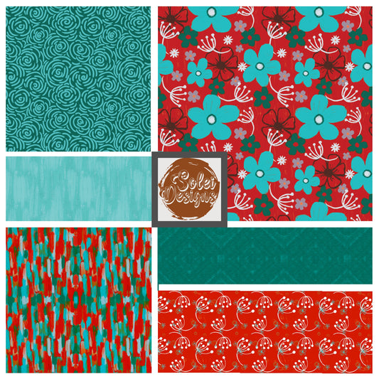 Cheerful Florals Seamless Pattern Collection - Solei Designs