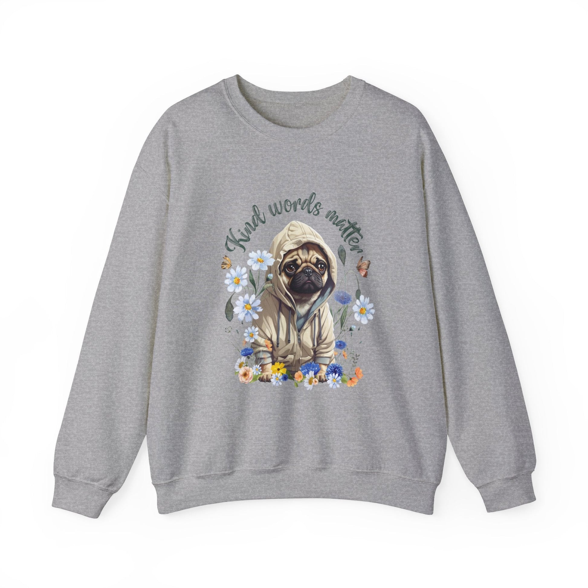 Kind Word Matter cute pug dog sweater - comfy self expressive clothing with a positive message - Solei Designs