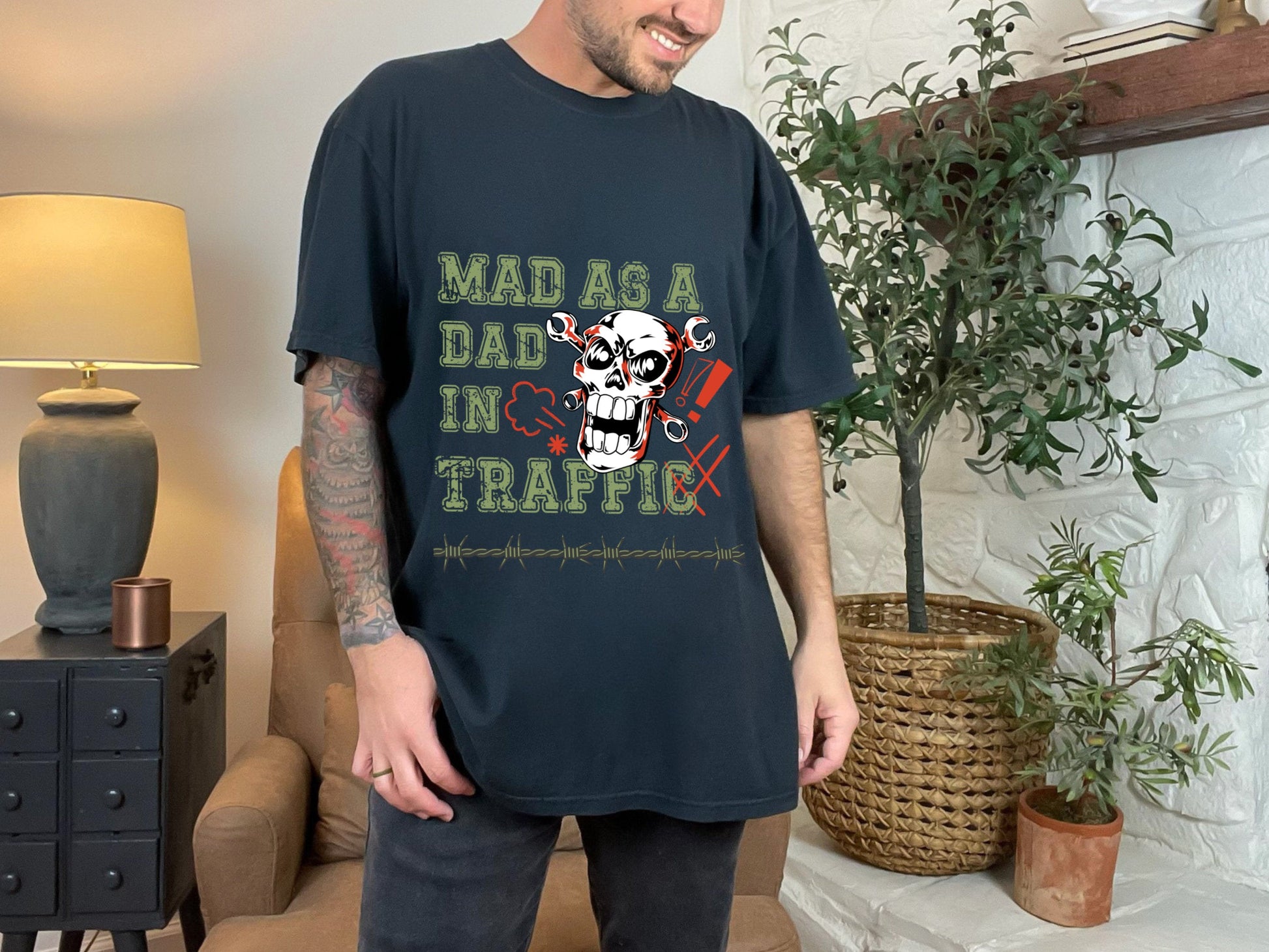 Mad as a Dad in traffic, funny men's t shirt slogan, fathers day gift ideas - Solei Designs