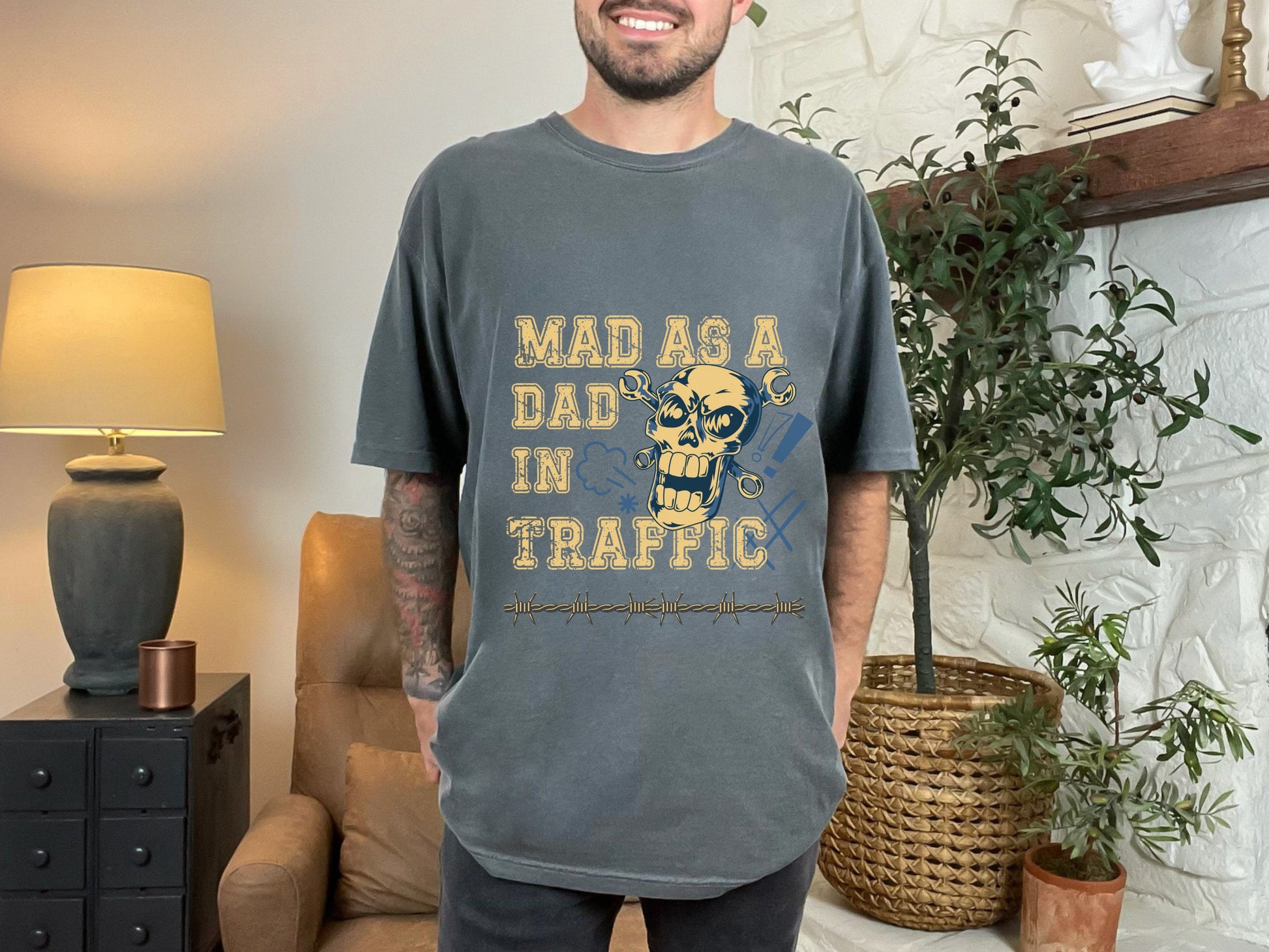 Mad as a Dad in traffic, funny men's t shirt slogan, fathers day gift ideas - Solei Designs