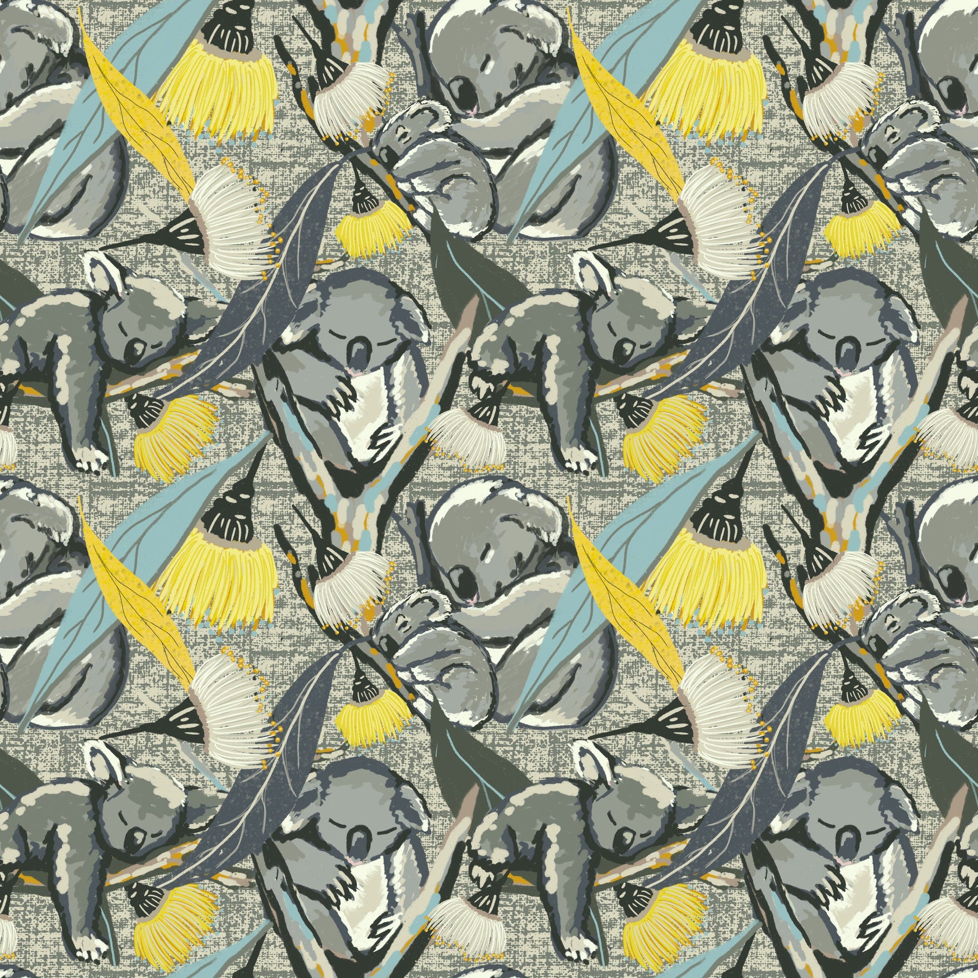 Sleepy Koalas - Australian animals collection available on my Spoonflower Store - Solei Designs