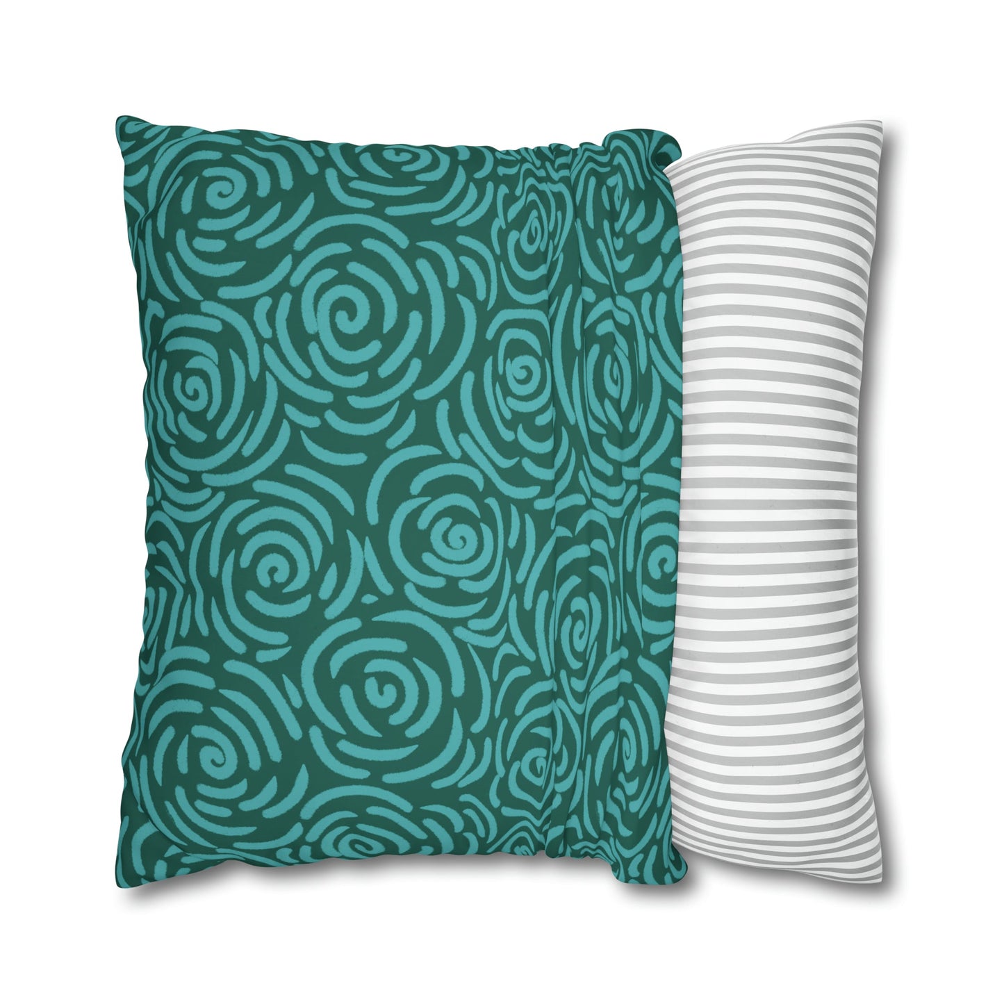 Teal Roses - Cheerful florals collection - large painterly style bold floral print cushion cover - Solei Designs