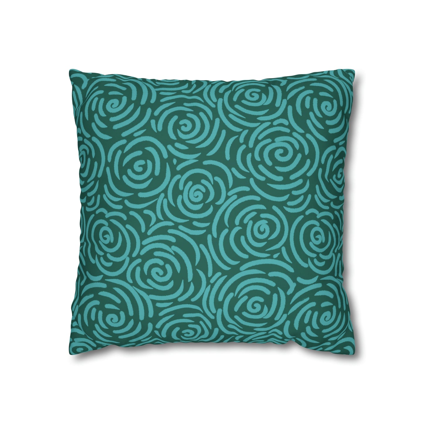 Teal Roses - Cheerful florals collection - large painterly style bold floral print cushion cover - Solei Designs