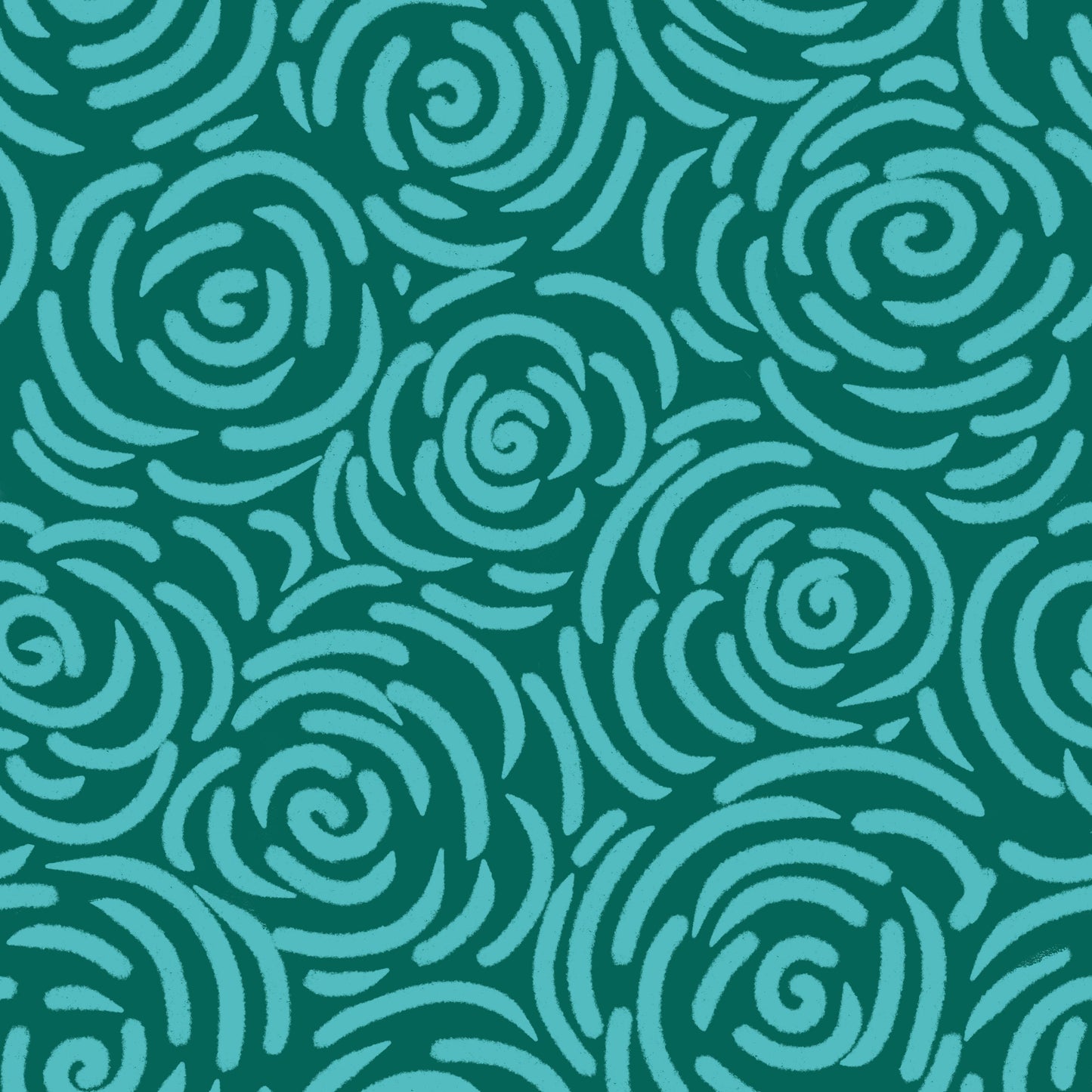 Teal Roses -pattern available for Licensing (part of Cheerful Florals Collection) - Solei Designs