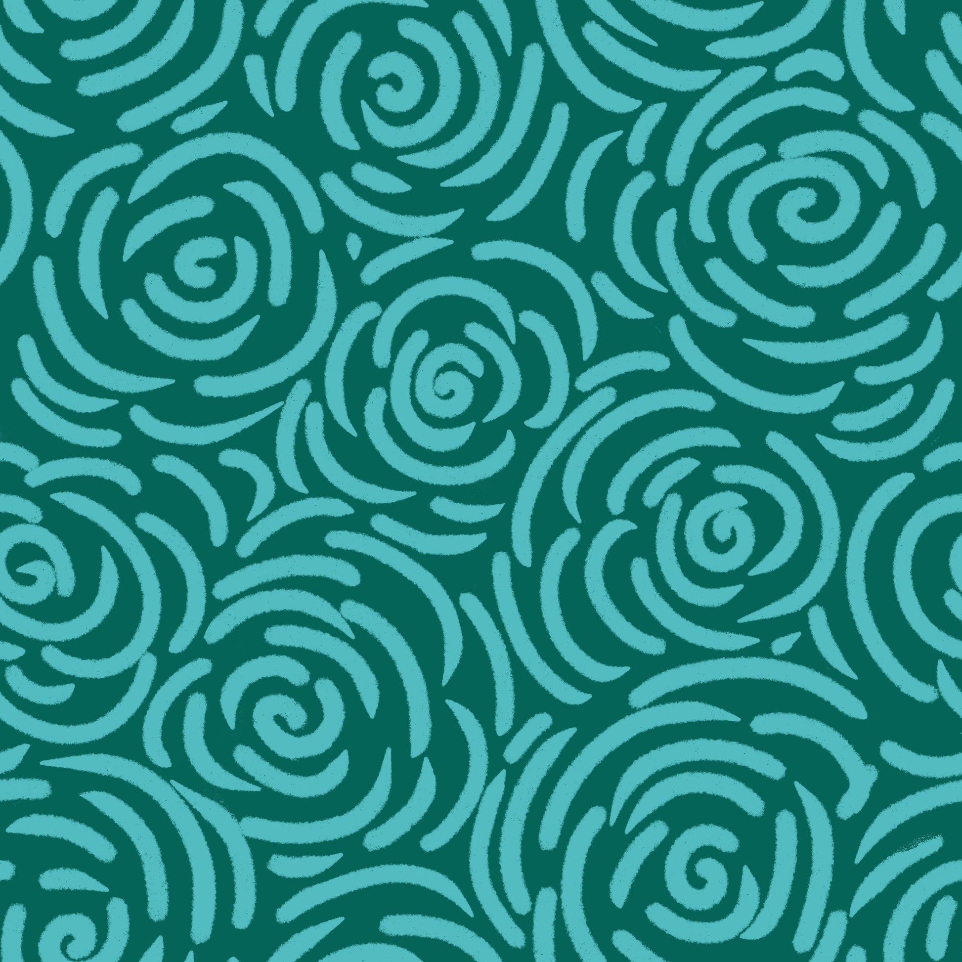 Teal Roses -pattern available for Licensing (part of Cheerful Florals Collection) - Solei Designs