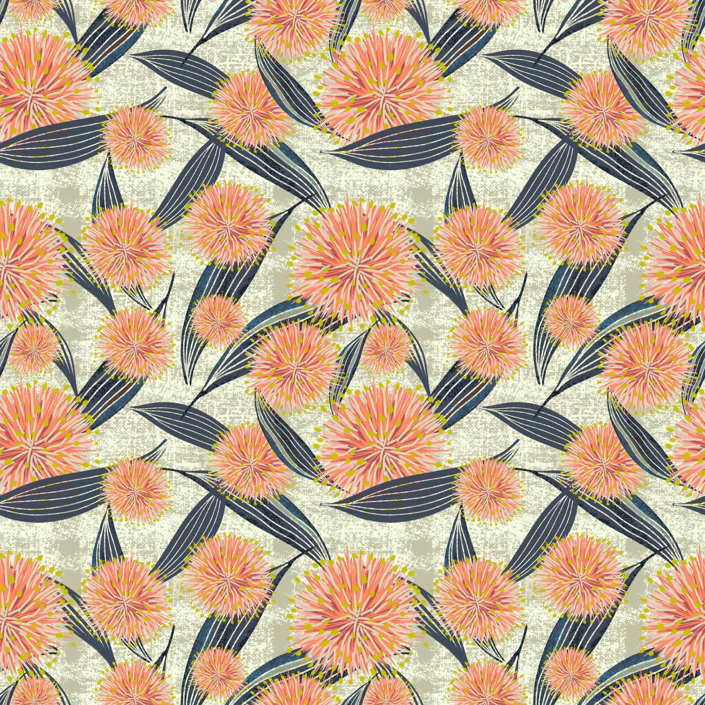 Warble Collection - Pink Hakea, Australian Native Flowers surface pattern design - Solei Designs