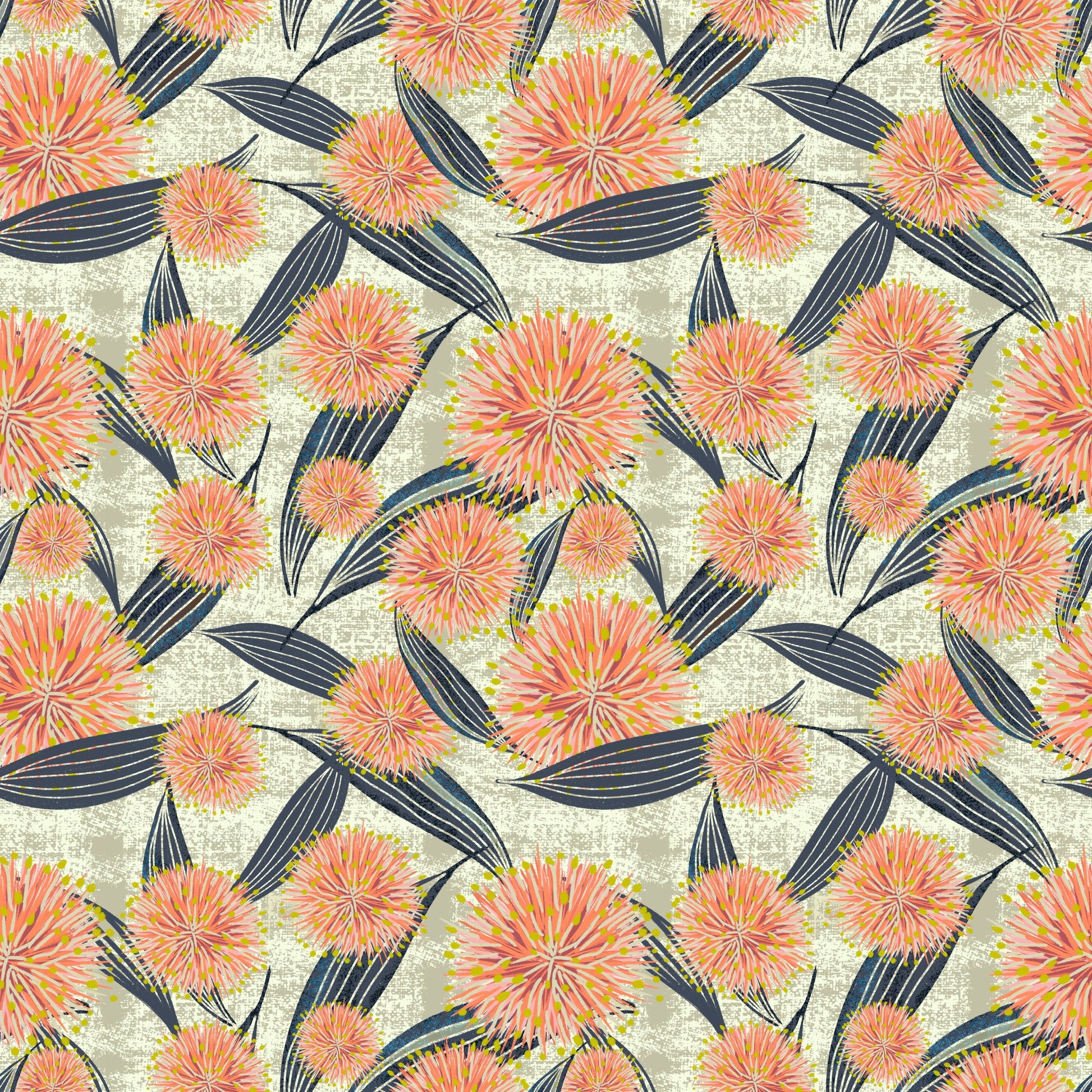 Warble Collection - Pink Hakea, Australian Native Flowers surface pattern design - Solei Designs