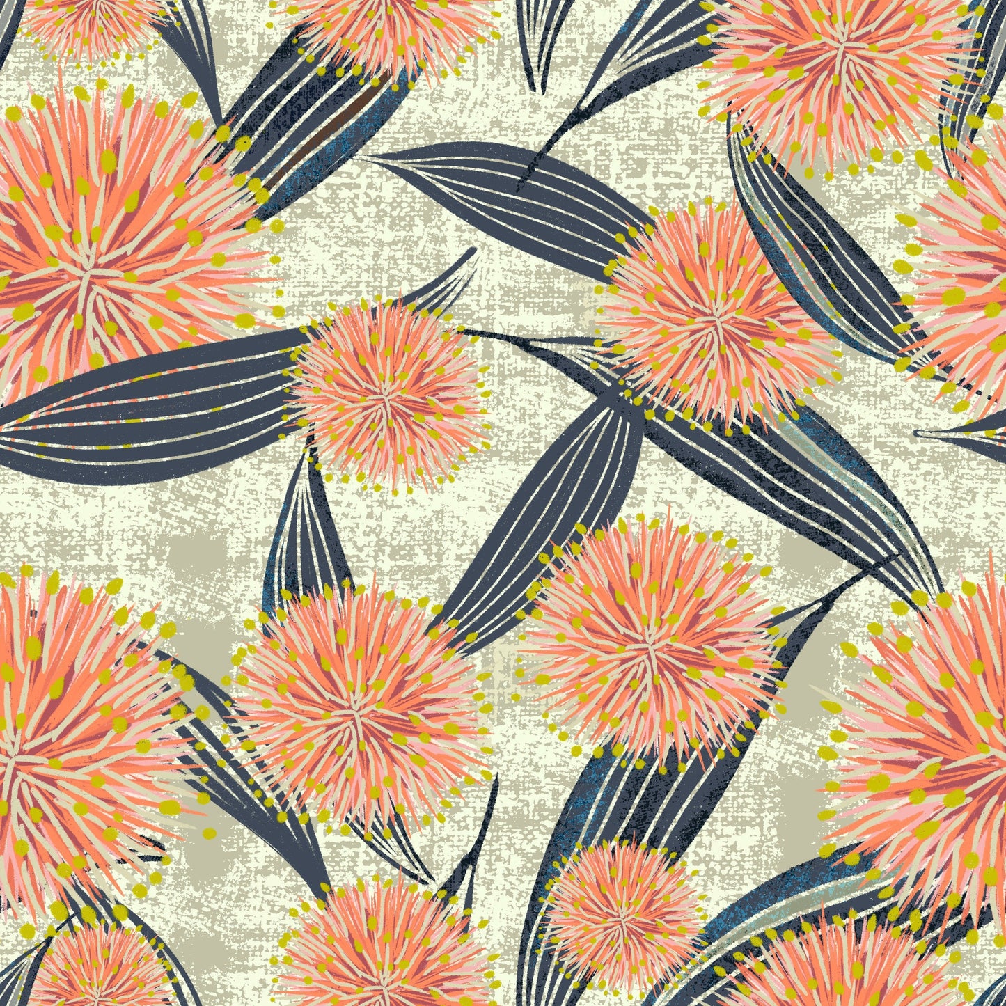 Warble Collection - Pink Hakea, Australian Native Flowers surface pattern design - Solei Designs