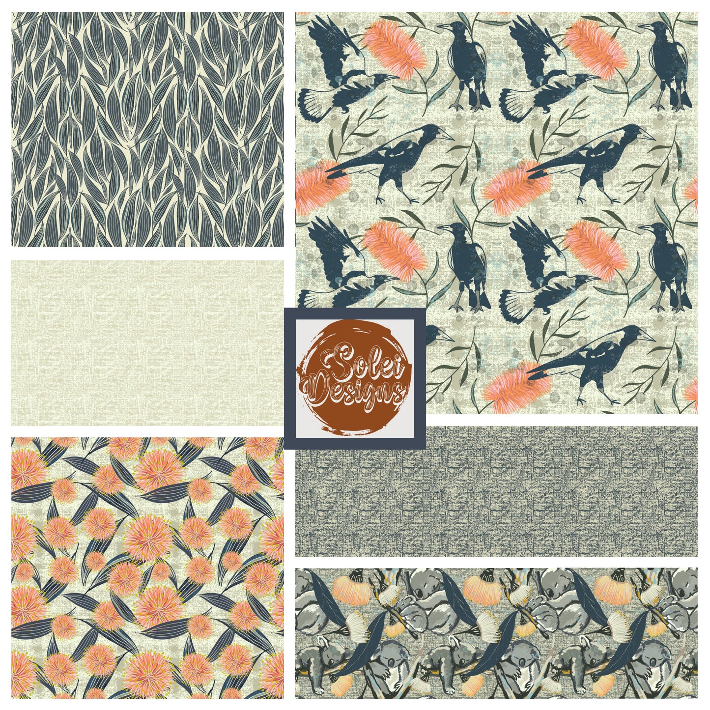 Warble in Pink - Hand Drawn Seamless Pattern Collection - Solei Designs