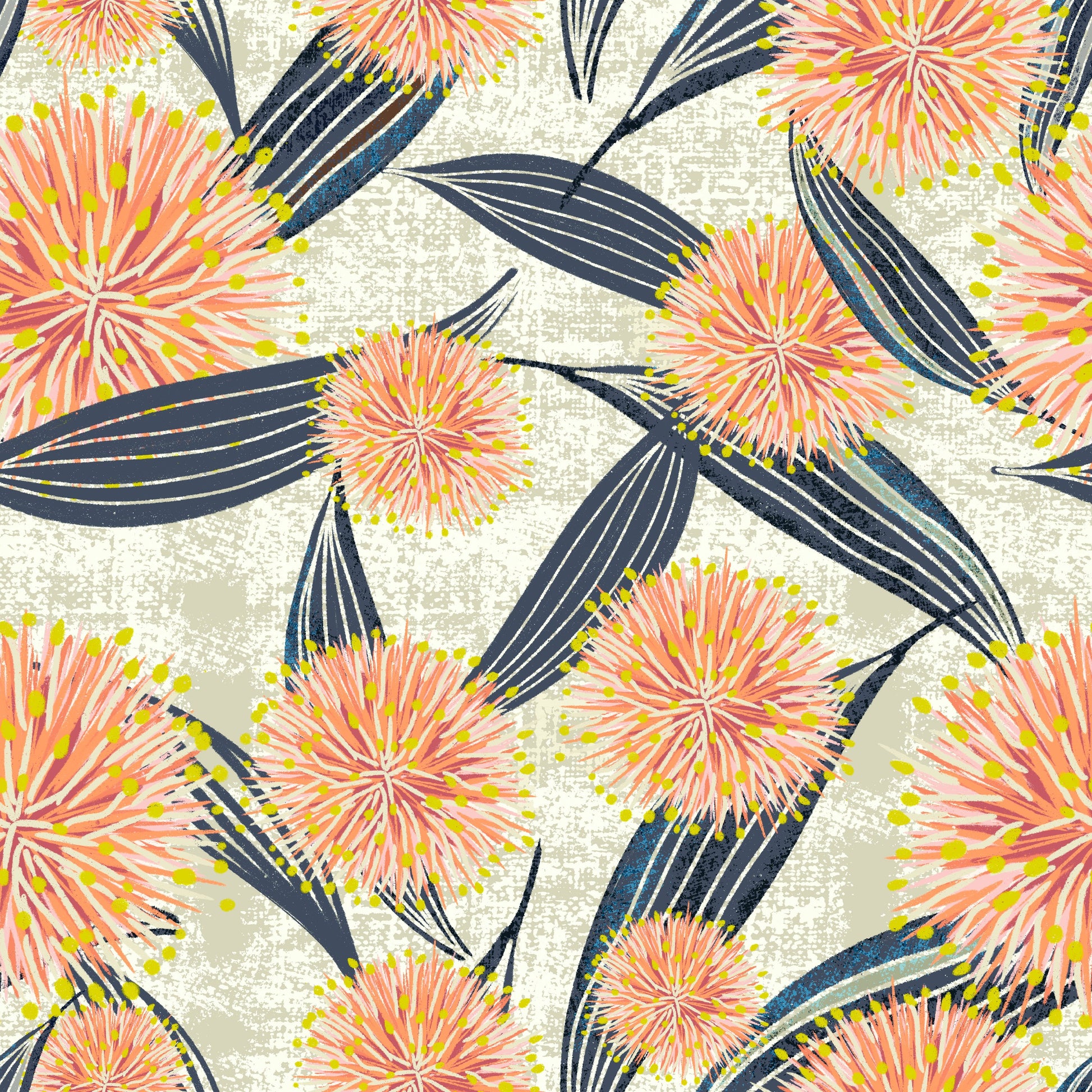 Wattles in Pink - Hand Drawn Seamless Pattern Collection - Solei Designs